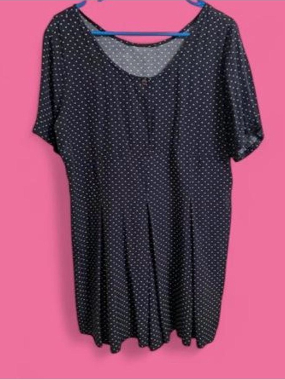 Vintage navy Polka Dot Short-Sleeve romper